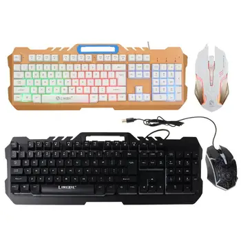 

Computer Wired Gaming Keyboard and Mouse Combo Set LED Light Mechanical Feel