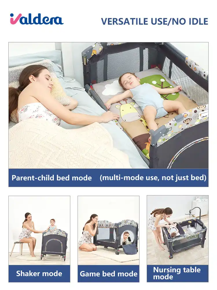 valdera multi function folding crib