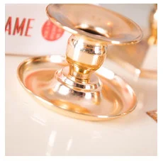gold Candle Holder Gold Iron Candlestick Tray European Romantic Candle Stand Home Festival Wedding Christmas Decor - Цвет: gold