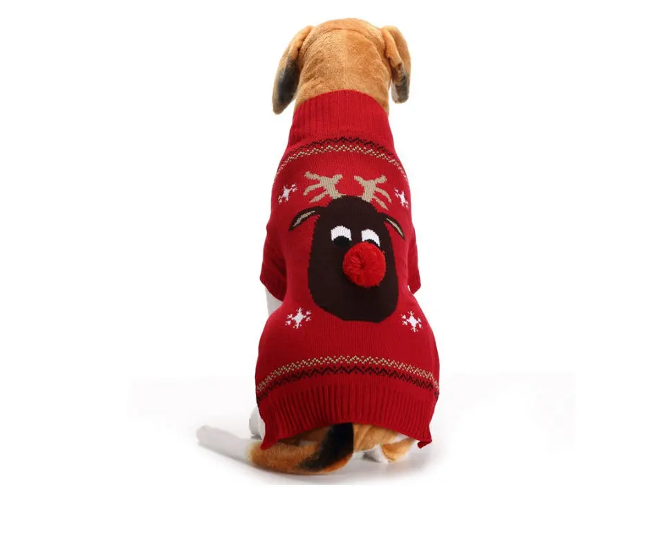RFWCAK зимняя одежда для собак Теплый Рождественский свитер с оленем верхняя одежда для питомца Рождественская одежда йоркки питбуль Перро Новогодняя одежда