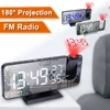 LED réveil de Projection numérique Table réveil électronique avec Projection FM Radio projecteur de temps chambre horloge de chevet ► Photo 1/6