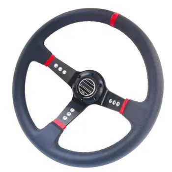 

350mm Drifting Sport Steering Wheel Universal Deep Dish PVC Leather Car Steering Wheel