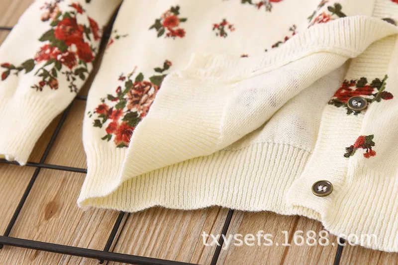 Bf-my913 кардиган с цветочным принтом для девочек; коллекция года; сезон осень; стиль; детская одежда; Детский свитер