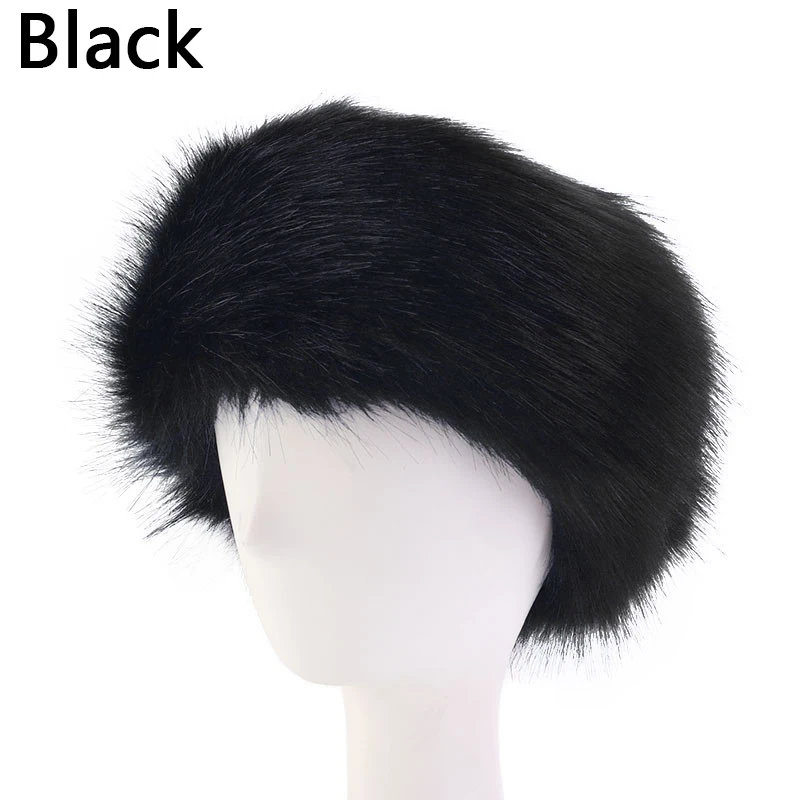 Bandanas Winter Fur Warm Headband Fox Fur Hat Faux Fur Head Warmer Women's Ear Warmer Earmuff Turban Hair Band Hair Accessories mad bomber leather rabbit fur hat