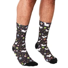 

2021 Funny Men's socks Space unicorns Pattern Printed hip hop Men Happy Socks cute boys street style Crazy Socks for men