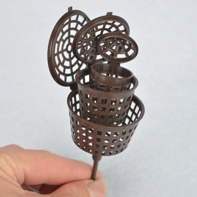 50Db Műanyag Ültetési Műtrágya Kosarak Bonsai Szerszám Megtermékenyítés Borítóval - Kávé/M/L Méret - Image 3