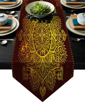 

Mandala Datura Bohemia Table Runner Table Flag Home Party Decorative Tablecloth Table Runners for Wedding