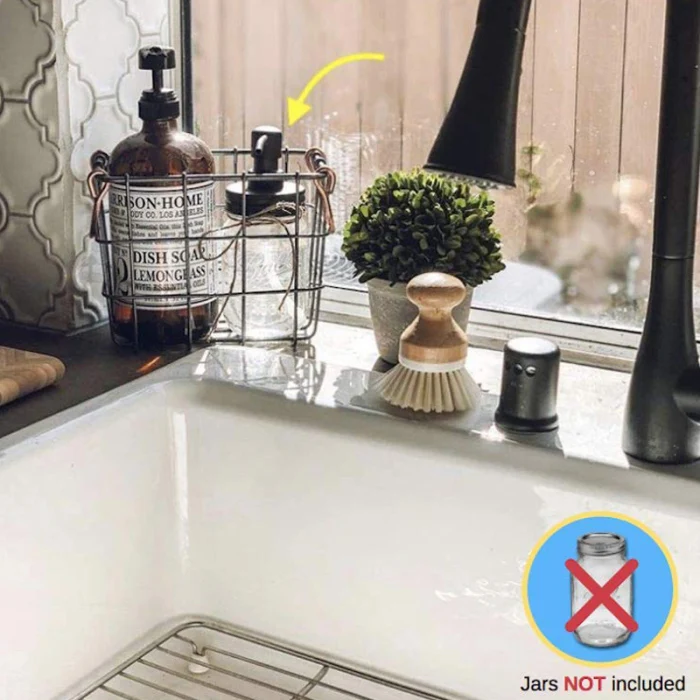 2 предмета Нержавеющая сталь завинчивающиеся крышки для стеклянных банок дозатор для мыла, лосьона насос для Кухня Ванная комната PI669