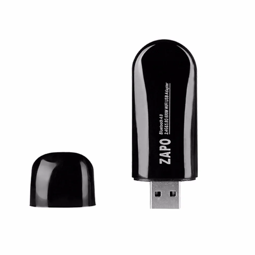 ZAPO Mini W67B 600 Мбит/с Bluetooth 4,0 двухчастотный 2,4G-5,8G USB2.0 Ethernet Wi-Fi Dongle Беспроводной адаптер Wi-Fi сетевая карта