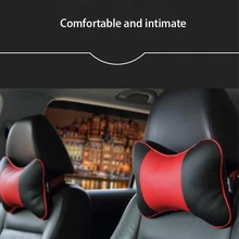 1 Кожаный Автомобильный подголовник с поддержкой шеи/автомобильного сиденья кожаный подголовник защита шеи шейный позвоночник четыре сезона универсальный