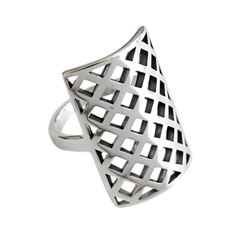 Silver-925-Jewelry-Creative-Hollow-Wide-Surface-Ring-Fashionism-Silver-Rectangular-Open-Ring-For-Women-Party (4)