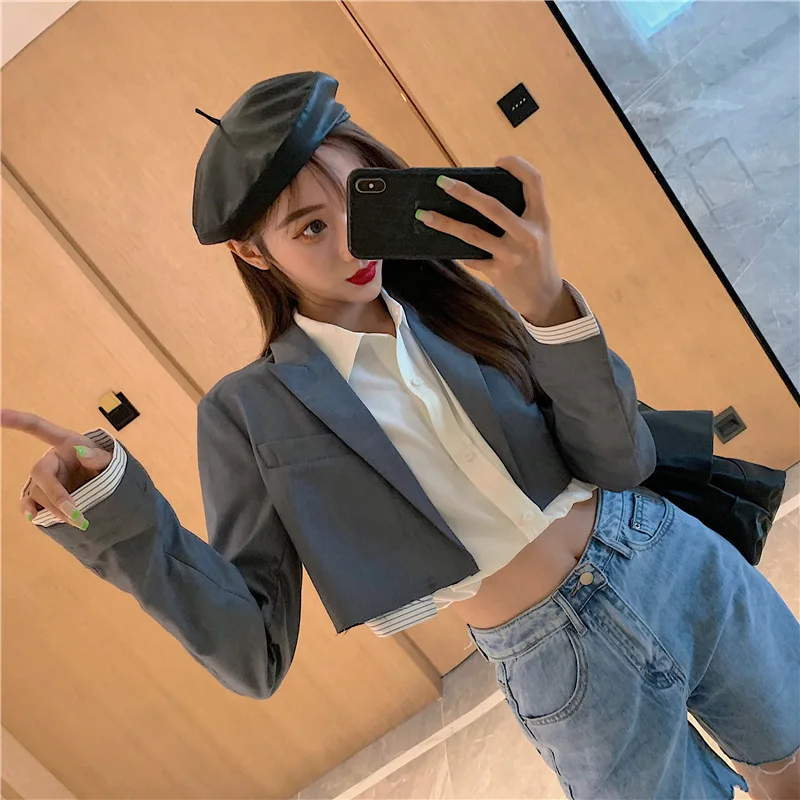 

Photo Shoot Control 5 Shorts Small Suit High-waisted Extra Short Ultra-Elegant Versatile Small Coat 0090 #
