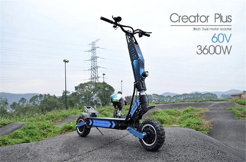 Powerful Electric Scooter Two Wheels Electric Scooters 11 Inch Dual Motor 3600W 60V Folding Off Road Electric Bike For Adult (31)