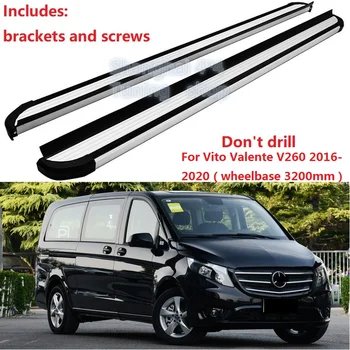 

New Aluminum for Mercedes Benz W447 Vito Viano Valente V260 2016 2017 2018 2019 2020 running board side step Nerf bar pedal
