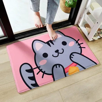 

Cartoon Lovely Animal Pattern Home Bathroom Non-slip Floor Mat Entrance Kids Bedroom Velvet Absorbent Foot Pad
