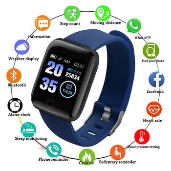 

116 Plus Smart Watch Waterproof Heart Rate Blood Pressure Fitness Tracker Message Sports SmartBand For Android IOS Phone Watch