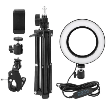 

LED Selfie Ring Fill Light 6 Inch Dimmable Camera Phone 16CM Ring Lamp with Stand Tripod for Makeup Video Live Studio