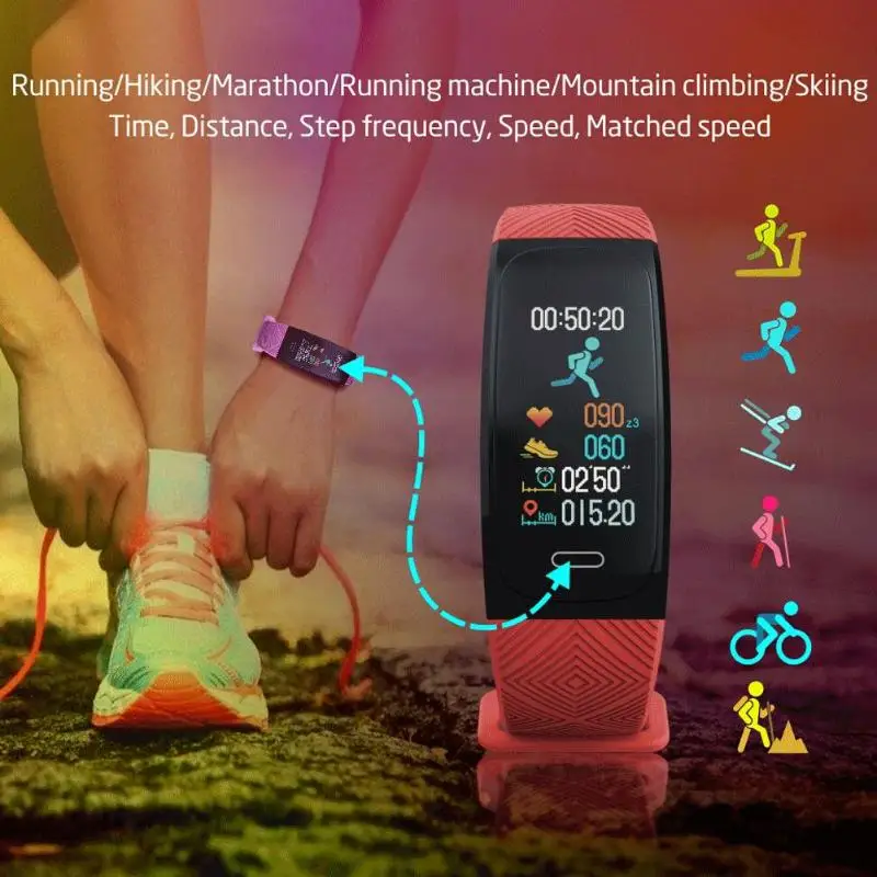 UW200 gps монитор сердечного ритма шагомер фитнес-трекер умный Браслет