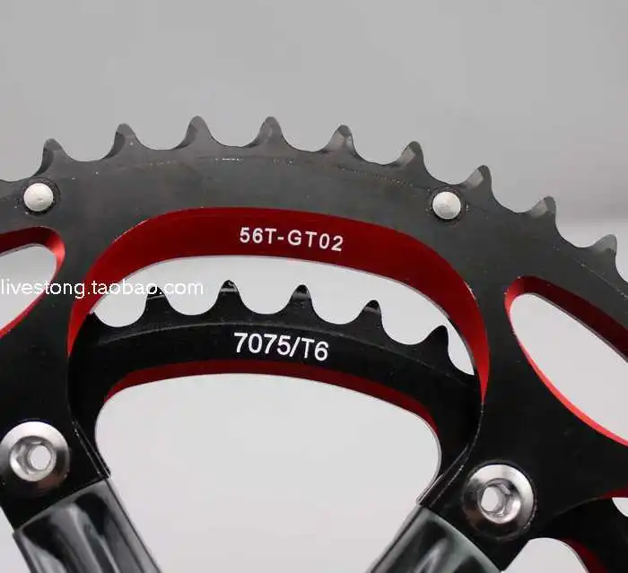 Тайвань Driveline двойной цвет анод шоссе цельный шатун 950 грамм 56/42 модифицированный складной