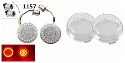 set c 2 дюйма светодиодный указатель поворота комплект для мотоцикла 1157 Белый/янтарный передний указатель поворота лампы 1156 сзади указатели поворота для Street Glide - Цвет: set c