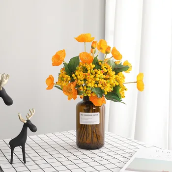 

New Christmas Pomegranate Fruit Bubble Small Red Fruits Plant Wreath Material Hand-Made Artificial Single Happy Berries