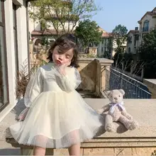 Новинка года, стильное платье принцессы для девочек модные весенние платья для девочек От 1 до 6 лет, PP667