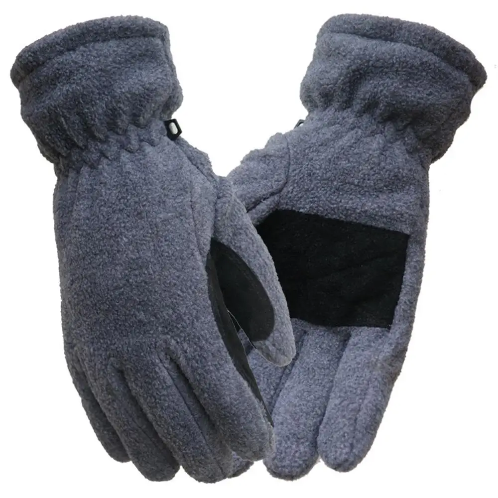 Зимние теплые ветрозащитные лыжные спортивные перчатки для взрослых, лыжные перчатки для мужчин и женщин, зимние лыжные флисовые водонепроницаемые перчатки для сноуборда - Цвет: Серый