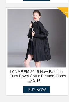 LANMREM/оранжевый воротник-стойка, укороченные рукава, плиссированные, свободные, женская футболка, повседневная, простая Мода, осень, новинка, TV736