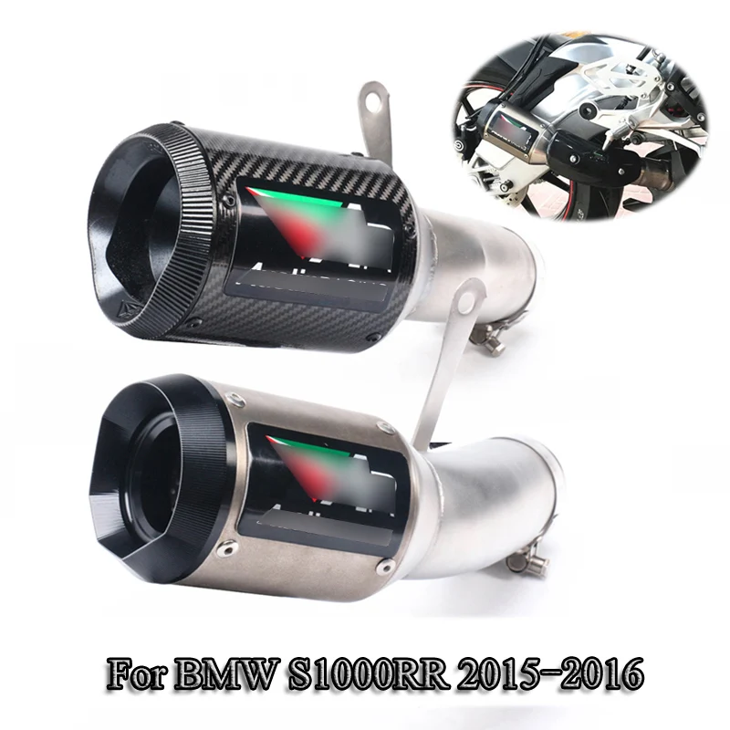 

Motorcycle Exhaust System Pipe Slip On Scooter Pit Dirt Bike Moto Stainless Steel Exhaust Muffler Tube For BMW S1000RR 2015 2016