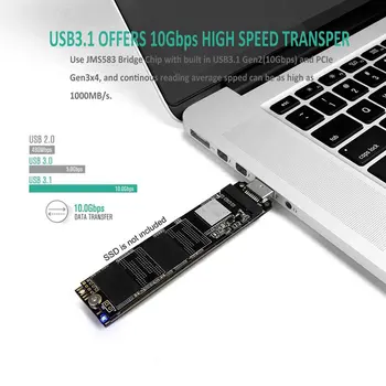 

M.2 To Usb3.1 Type-A Direct Insertion Naked Card Hard-disk Cartridge Dissipate Heat Black Transfer Board