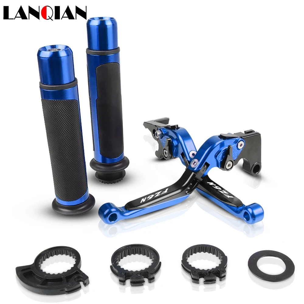 

Motorcycle Accessories CNC Adjustable Brake Clutch Levers And Handle Grips With LOGO For Yamaha 2004 2005 2006 2007 2008-2010