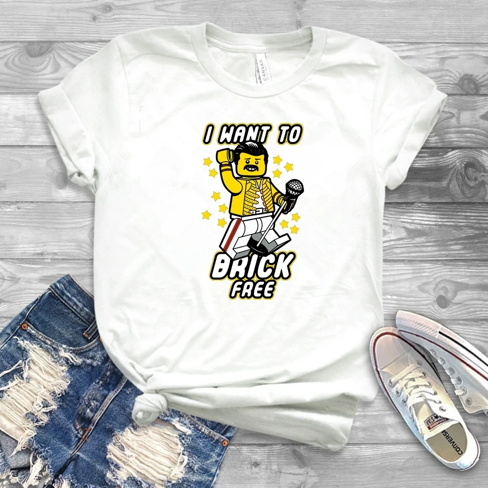 2020 I Want To Brick Free Shirt Divertente Freddie Mercury Graphic Tee Hipster Top