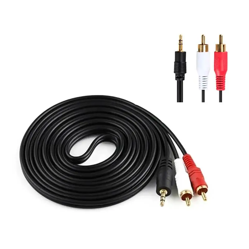 1.5M 3.5 MM Male Jack to AV 2 RCA Stereo Music Audio Cable Cord AUX for Mp3 Pod Phone TV Sound Speakers | Электроника