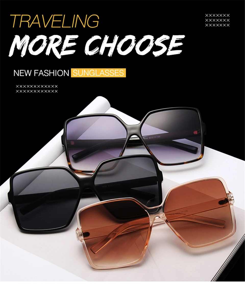 Модные женские большие солнцезащитные очки градиентные пластиковые ALIKIAI брендовые дизайнерские женские солнцезащитные очки Uv400