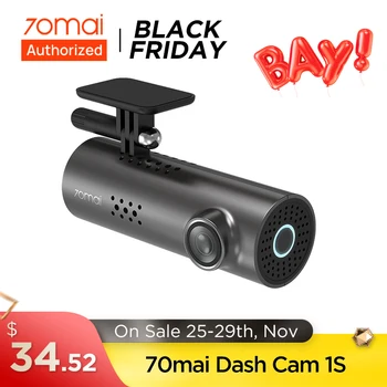 70mai Dash Cam 1S Car DVR Wifi 1080P HD Night Vision G-sensor Vehicle Camera Video Recorder English Voice Control Car Monitor 1