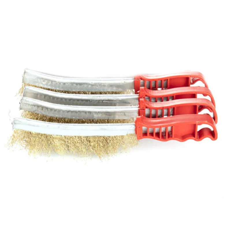 4 Pack Handheld Wire Brush Ergonomically Designed Rust Removal Remover Cleaning Hand Brushes Cleaner