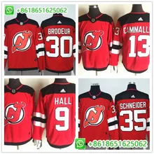 Мужская Хоккейная Футболка Nico Hischier Taylor Hall Corey Schneider