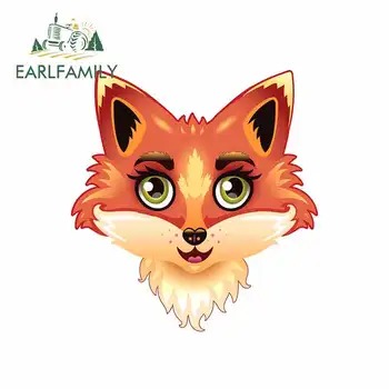 

EARLFAMILY 13cm x 12.2cm for Ginger Fox Funny Car Stickers Vinyl Refrigerator RV VAN 3D Car Accessories Graphics JDM Sign