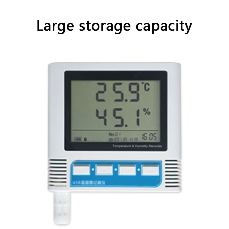 

Thermometer Buzzer Alarm Temperature and Humidity Recorder USB Automatic Upload Drugstore Cold Chain Logistics Transportation