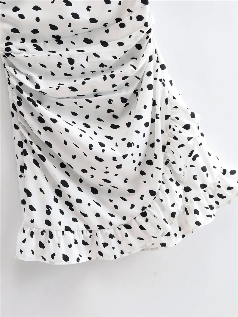 Модное короткое платье в европейском и американском стиле с оборками