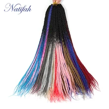 Natifah Ombre Сенегальские скрученные волосы коробка косички вязанные волосы 24 дюйма синтетические плетеные волосы для наращивания 20 корней/упаковка 11 видов цветов