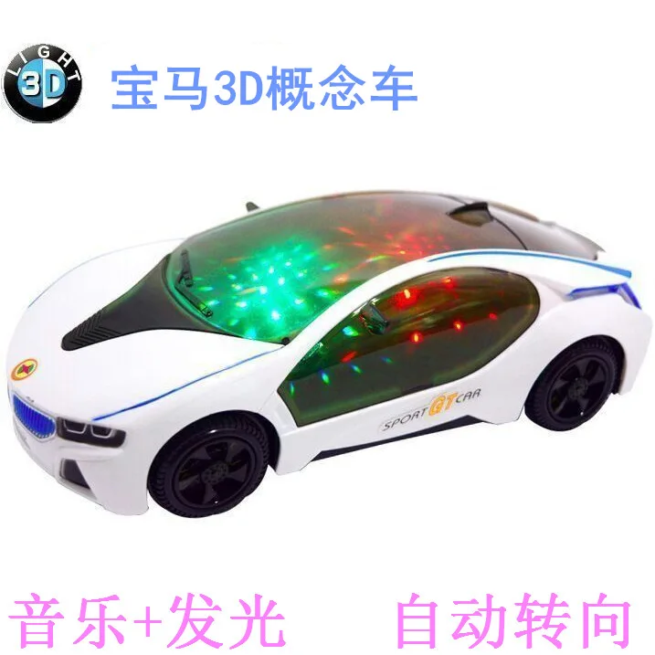 New Style 3D Symphony Cool Sports Car Model E-Bike CHILDREN'S Electric Car Model Glowing Toy
