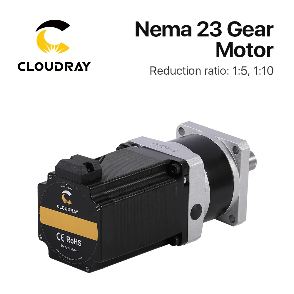 Cloudray Nema 23 Stepper Motor 4-lead 0.9/1.3N.m Planetary Gearbox Motor Nema 23 Ratio 5:1/10:1 For CNC motor gear