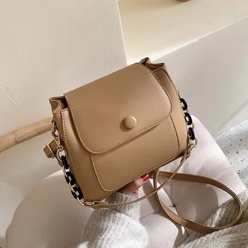 

Texture small bag women 2019 new simple and versatile one shoulder slant straddle bag fashion leisure chain bucket bag