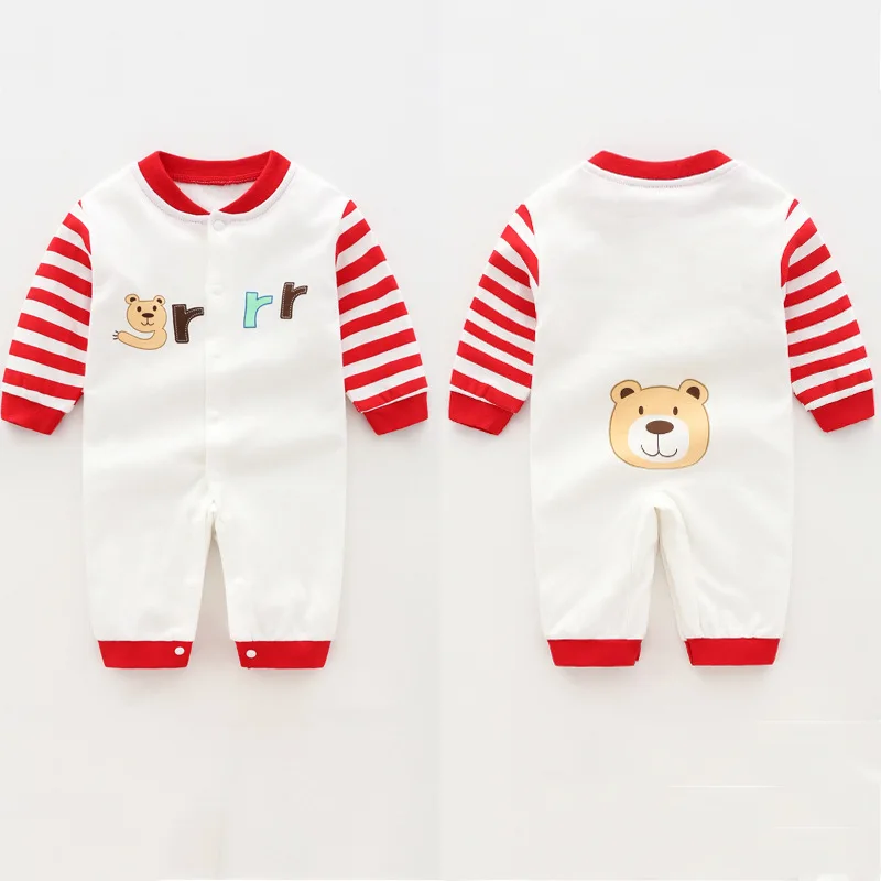 ZSIIBO Spring and Autumn Baby Onesies Cotton Female Baby Male Newborn Clothes Autumn Clothes Pajamas 0-3 Months - Цвет: 22