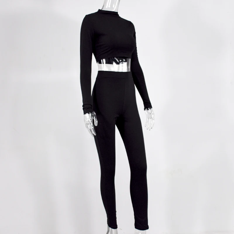 NewAsia Garden Casual Tracksuit Women Two Piece Set Crop Top And Pants Sweat Suits Womens Bodycon Ensemble Femme 2 Piece Set