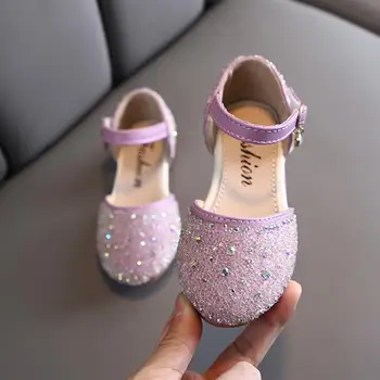

Girls sandals New Fashion Korean Style Sequin Princess Shoes Sandals Summer Kids Shoes Anti-Slip Bowknot beach Shoes