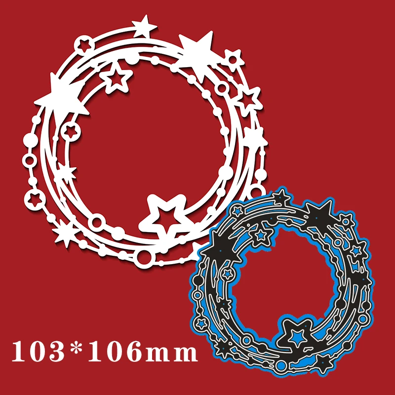 

Metal Cutting Dies Star With Circle For Card DIY Scrapbooking stencil Paper Craft Album template Dies 103*106mm