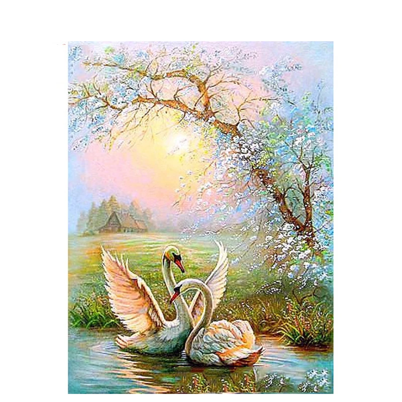

GATYZTORY 40x50cm animal painting by numbers swan pictures by numbers On Canvas Room Decoration Frameless DIY Digital Paint