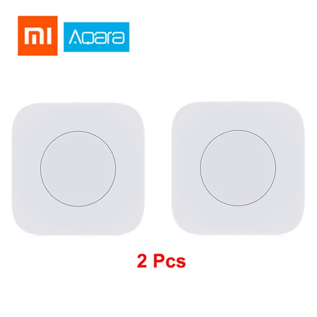Умный беспроводной переключатель Xiaomi Mijia Aqara, умный пульт дистанционного управления с одним ключом, интеллектуальное приложение Aqara, управление приложением для домашней безопасности - Цвет: 2 pieces